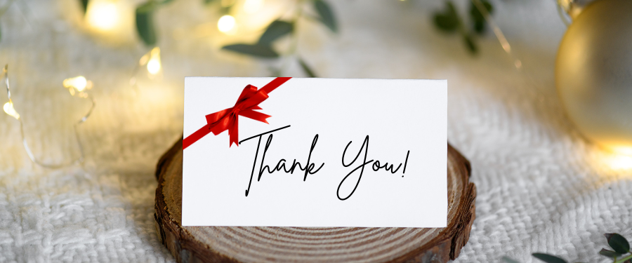 A holiday thank you note