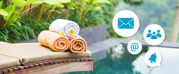spa promotion ideas - spa towels by a pool