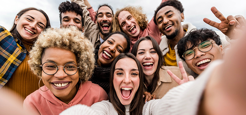 spa and salon culture - a group of happy employees smiling