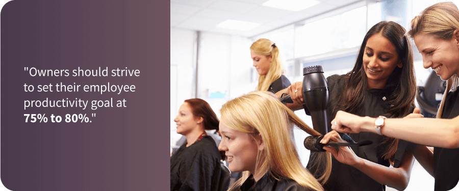 Women-salon-employee-productivity-Goal at 75%-to-80%