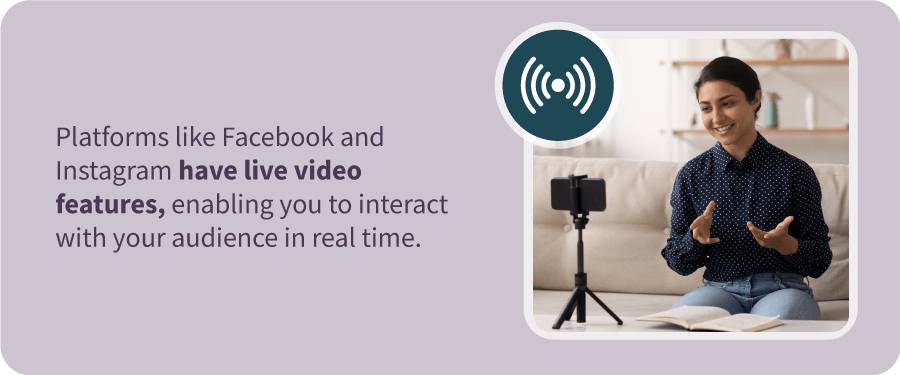 Woman - Live video interacting with audience in real time