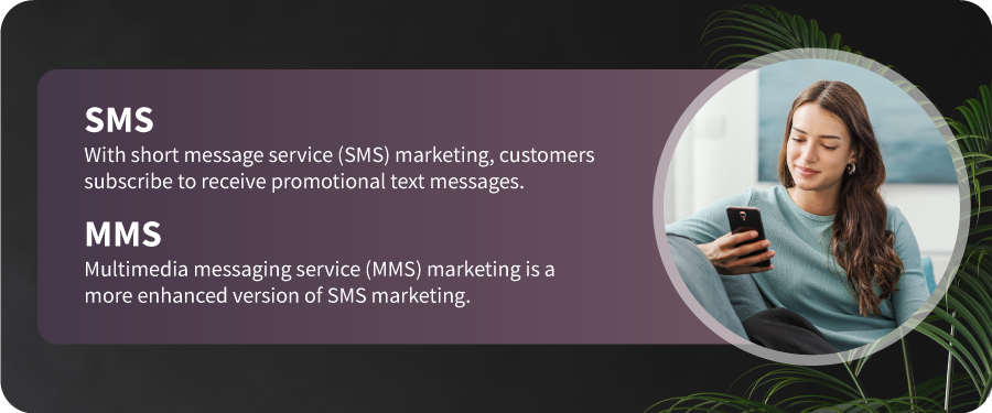 Woman using phone - Difference between SMS and MMS