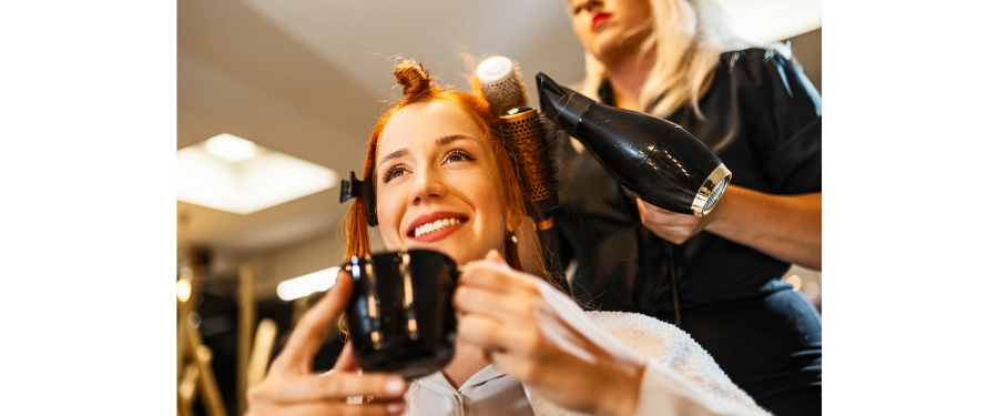 salon express services - a woman getting a blowout at a salon