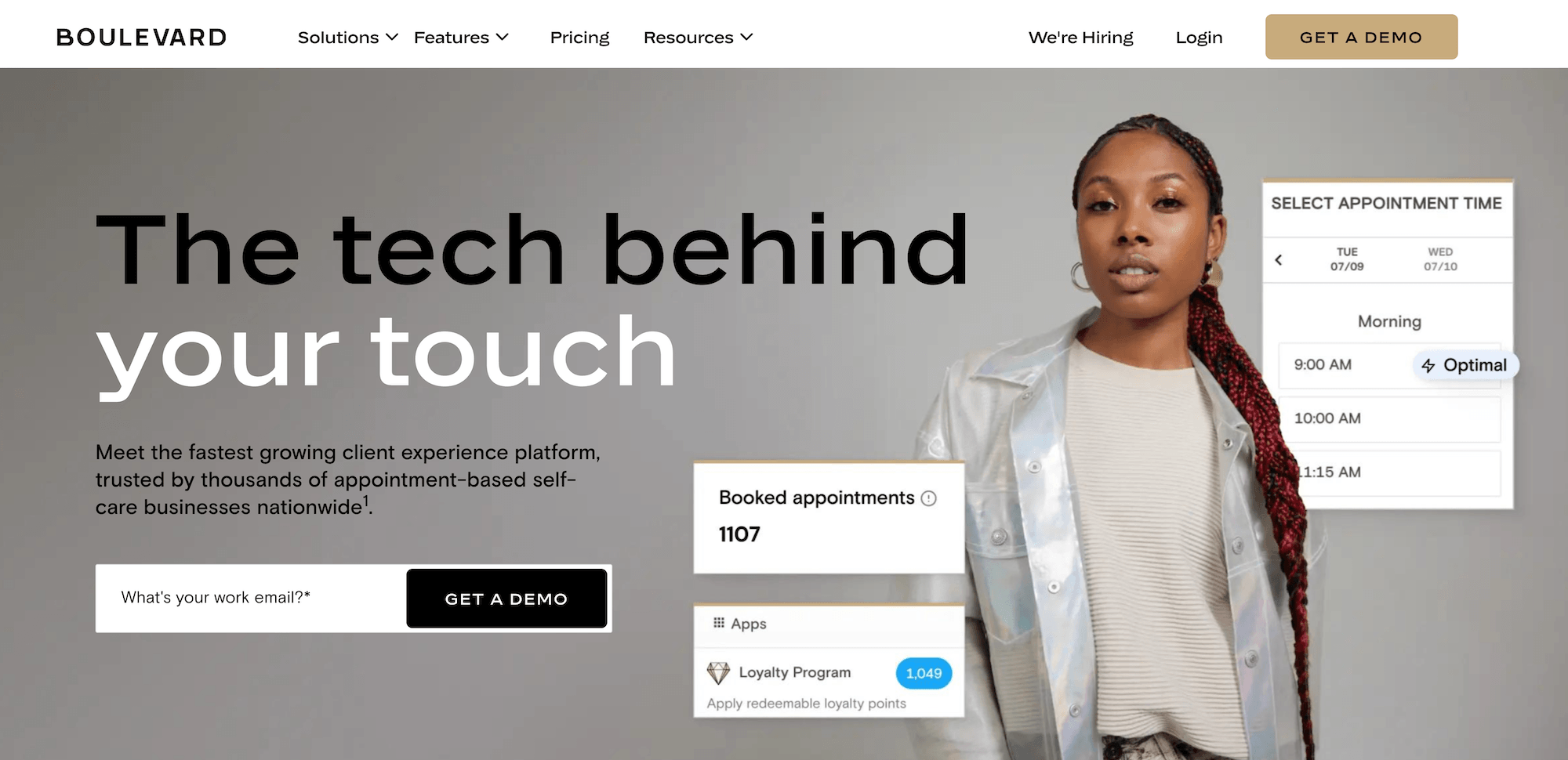 Boulevard homepage: The tech behind your touch