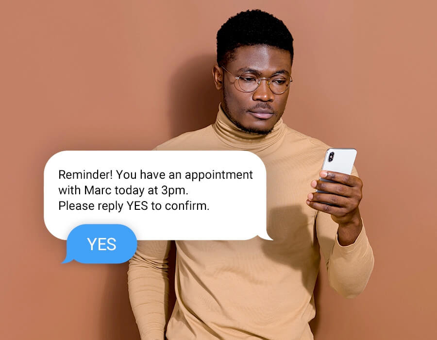 Meevo features: Appointment reminder text message