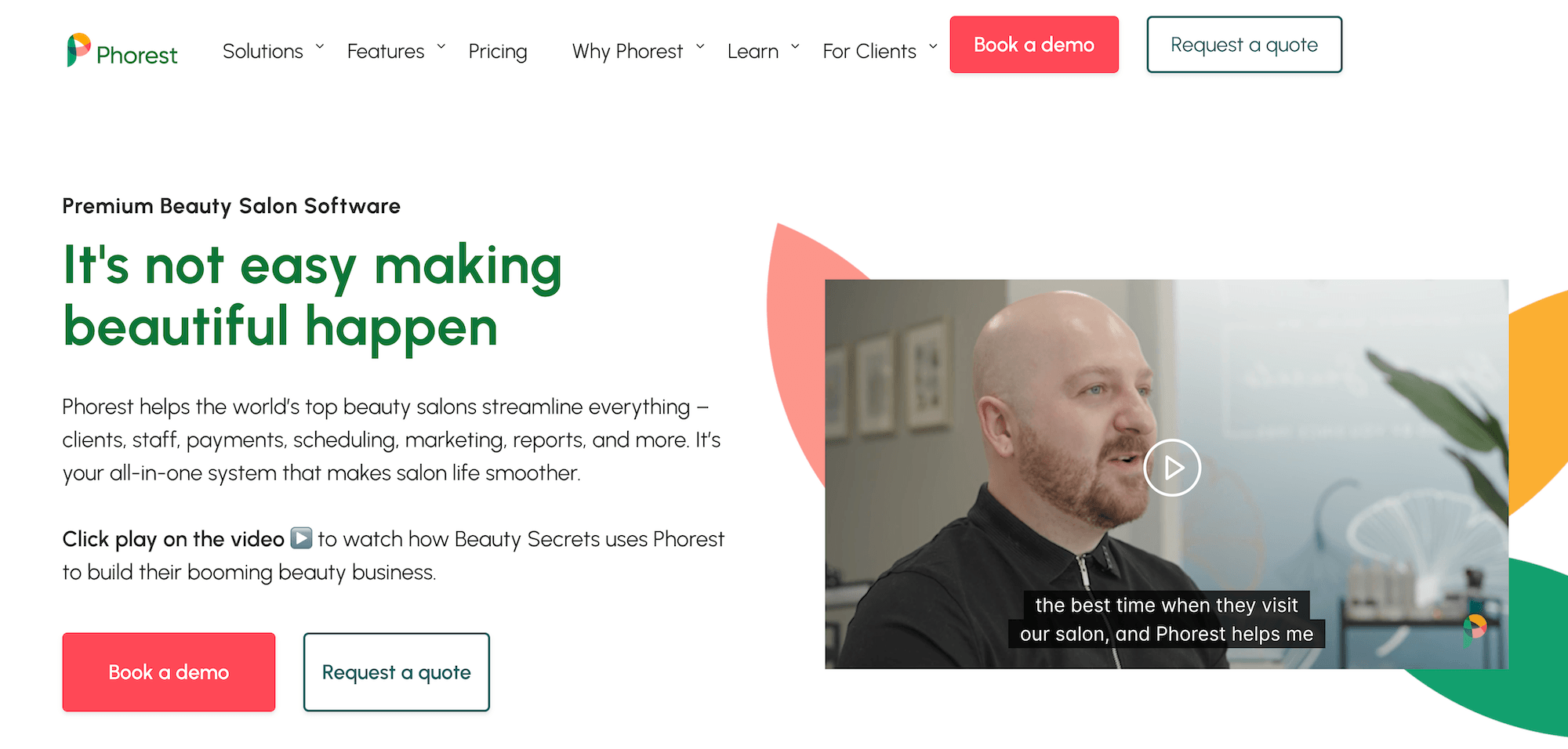 Phorest Beauty Salon Software Landing Page