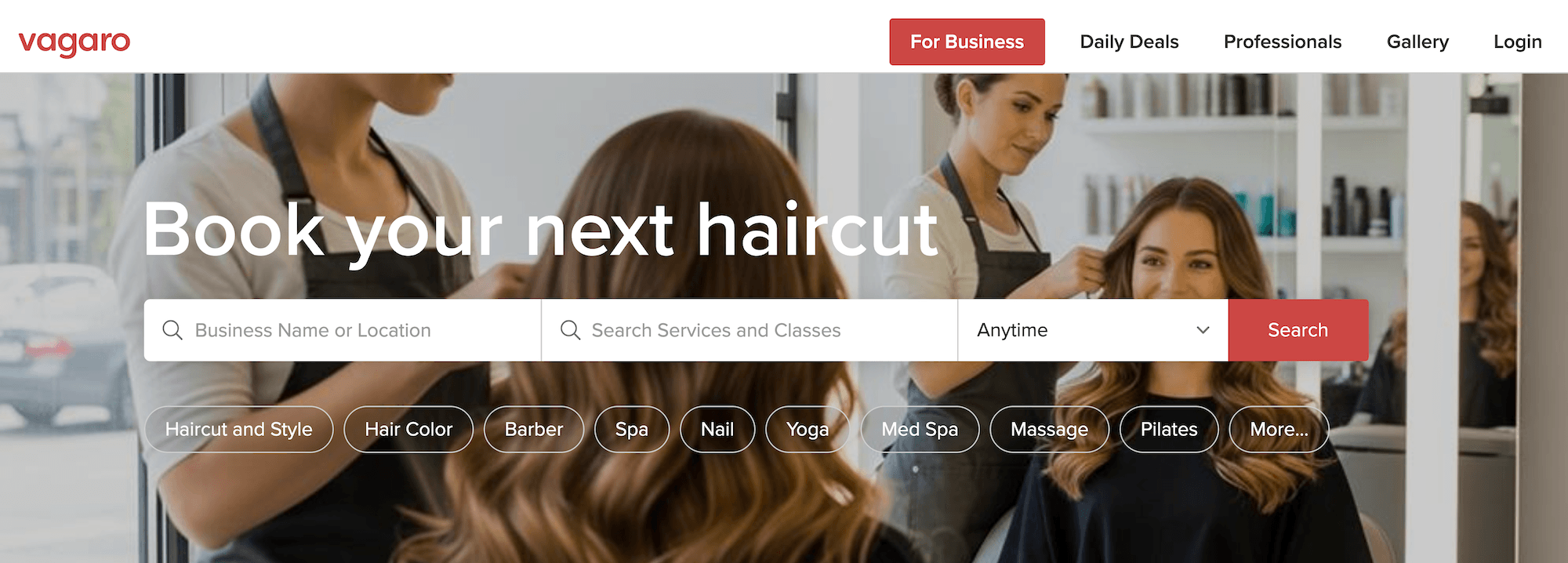 Vagaro homepage: Book your next appointment