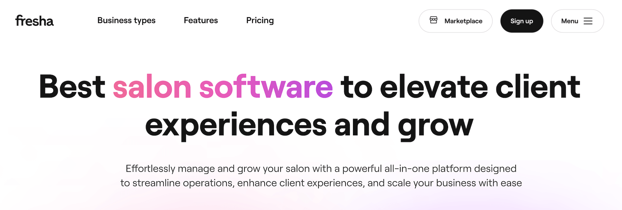Fresha homepage: Best salon software to elevate client experiences and grow