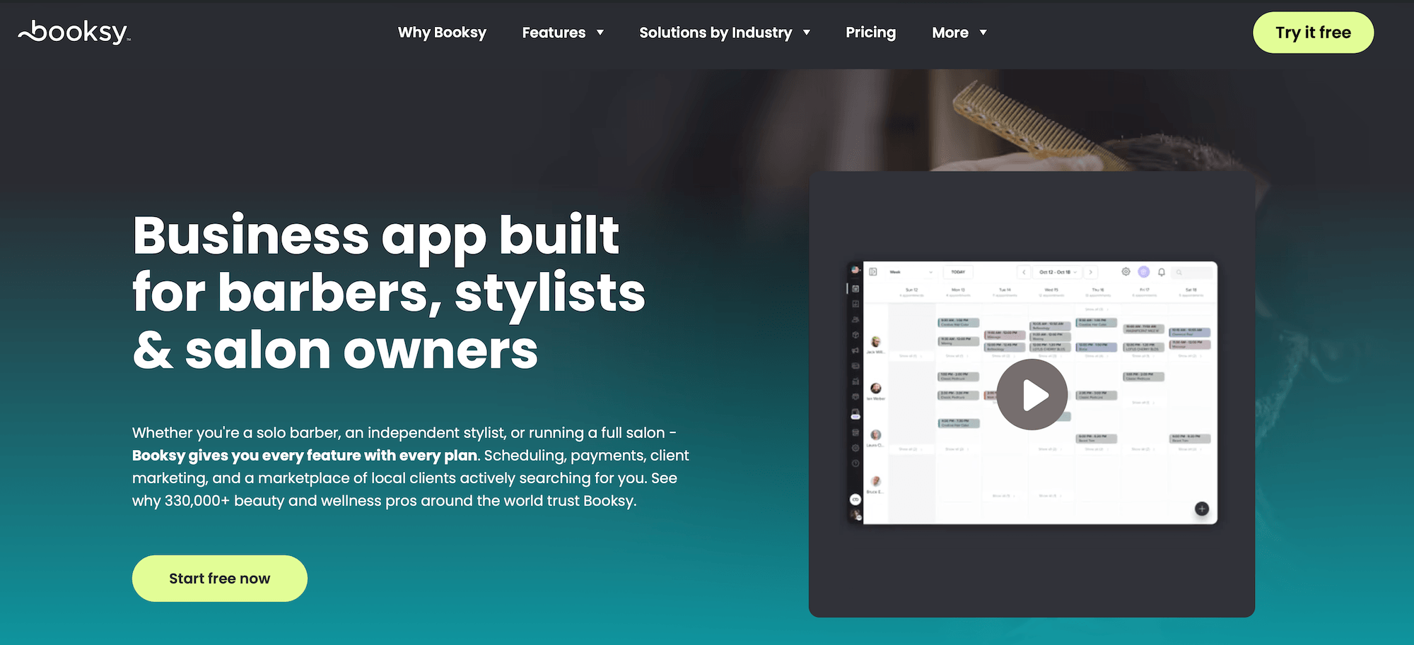 Booksy homepage: Business app built for barbers, stylists & salon owners