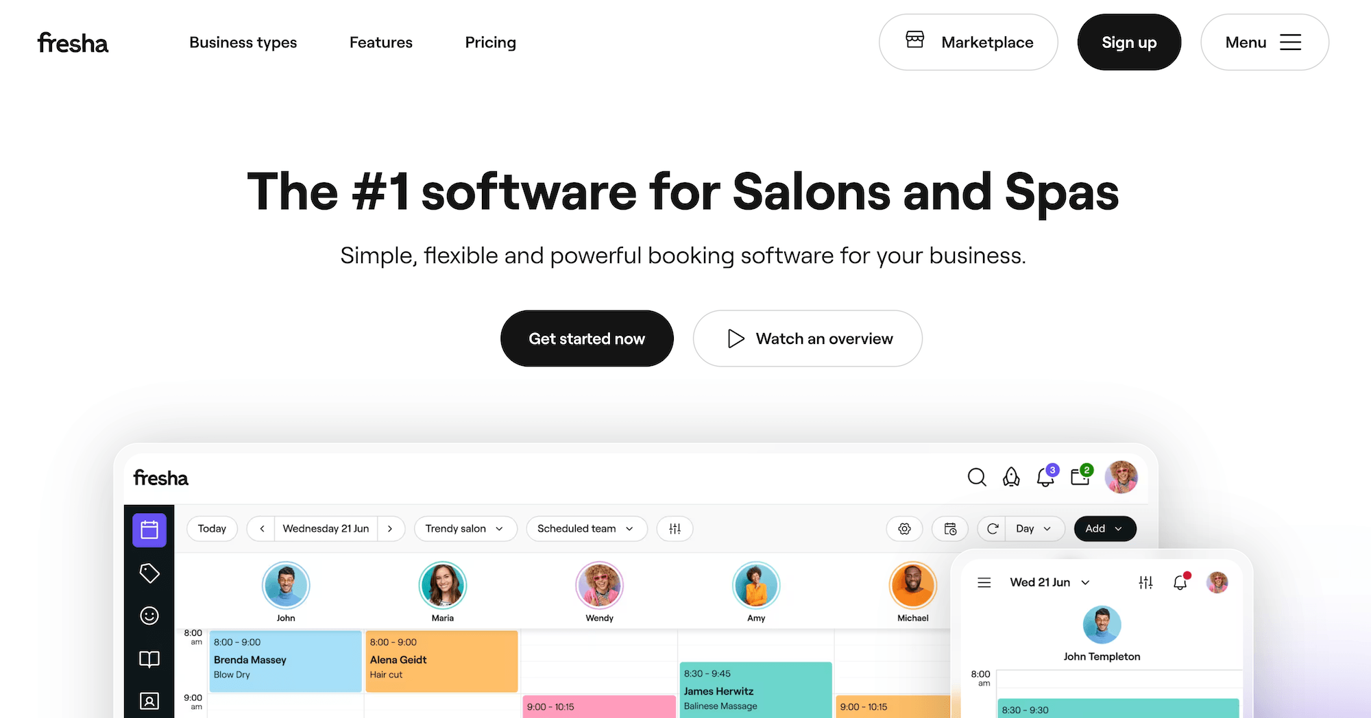 Fresha for Business landing page: The #1 software for Salons and Spas