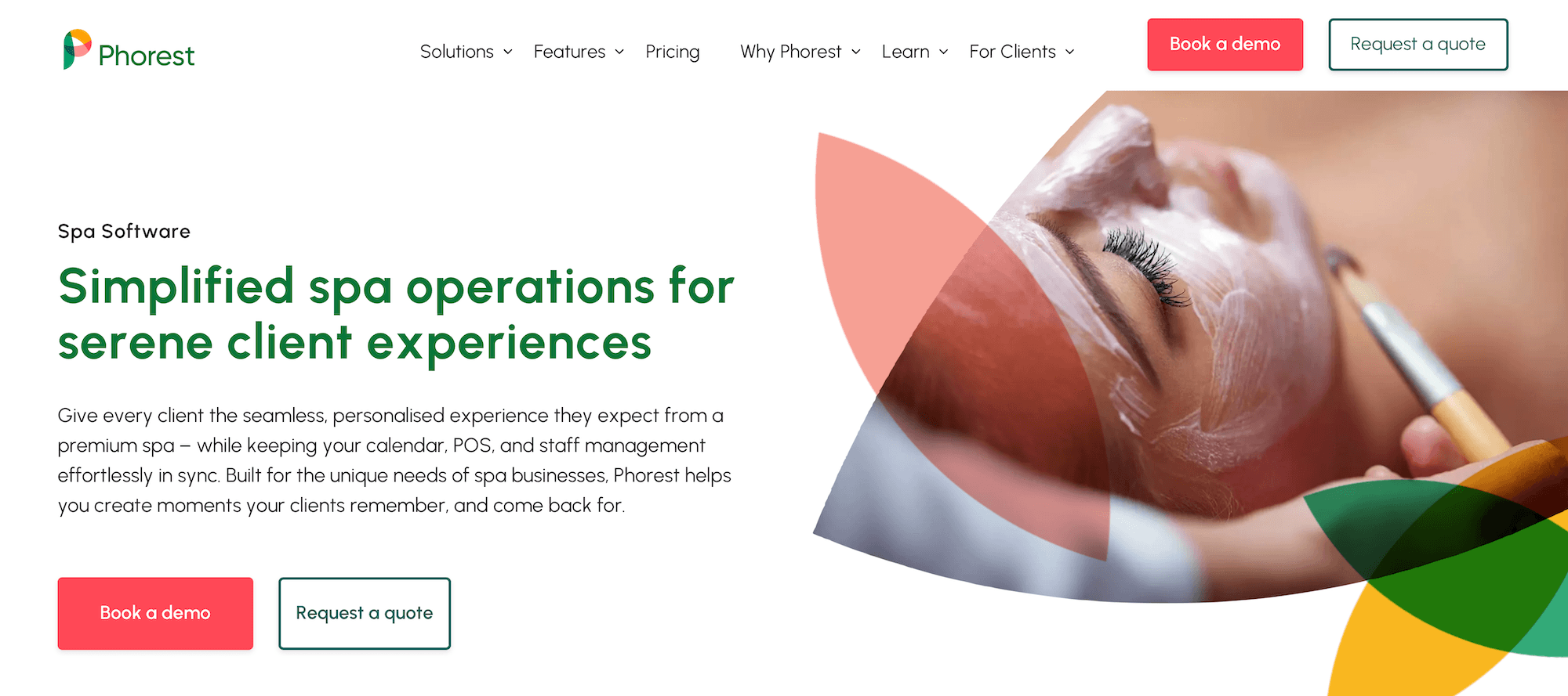 Phorest Spa Software landing page