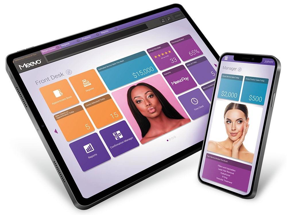 Meevo on an iPad and iPhone
