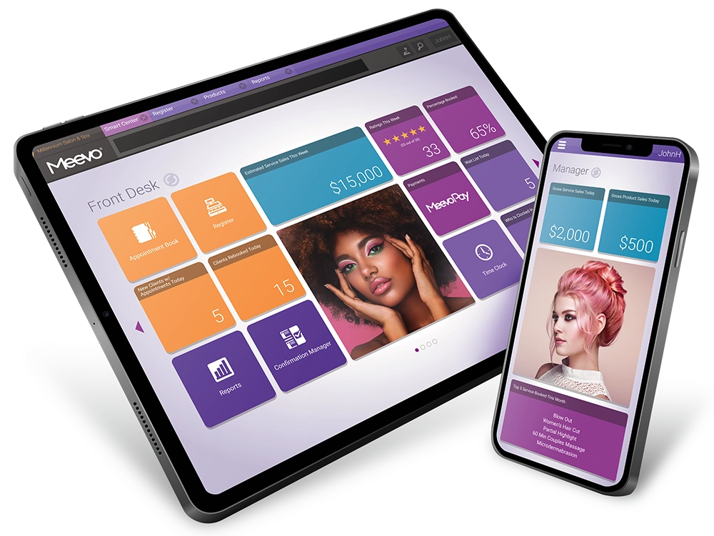 Meevo Software on an iPad and iPhone