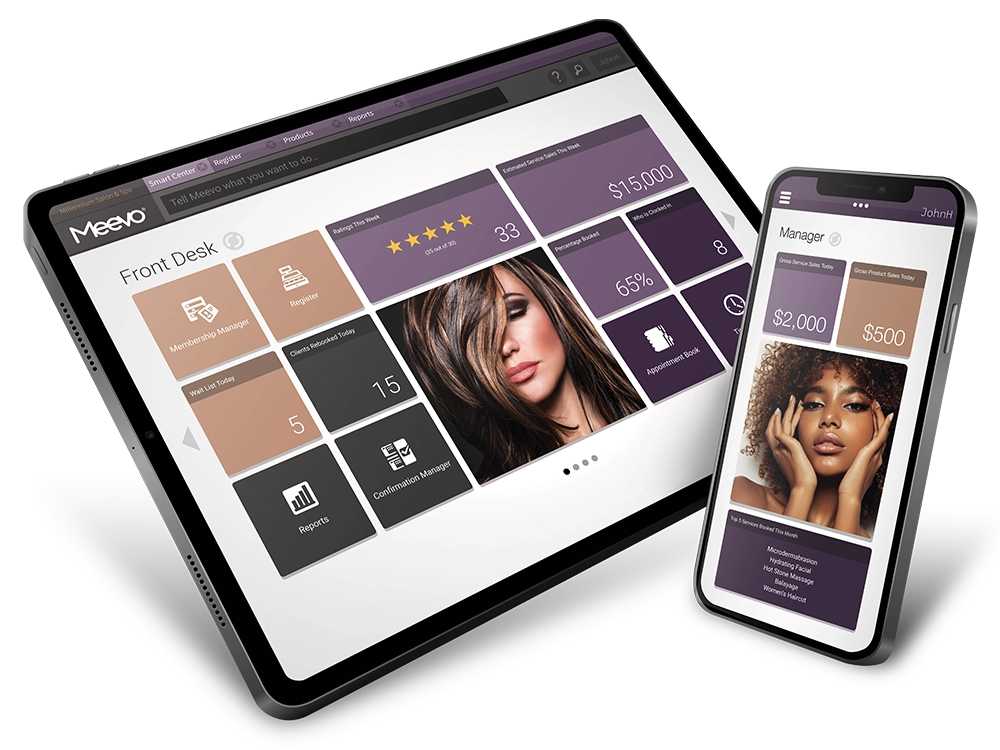 Meevo Software on an iPad and iPhone