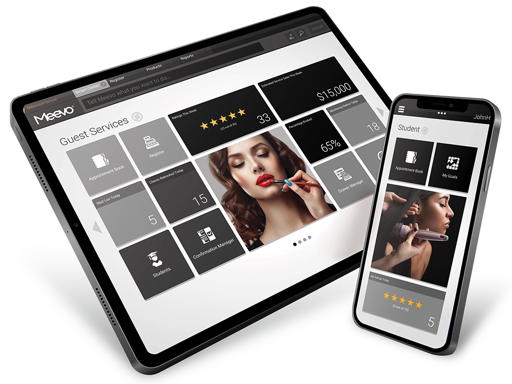 Meevo on an iPad and iPhone