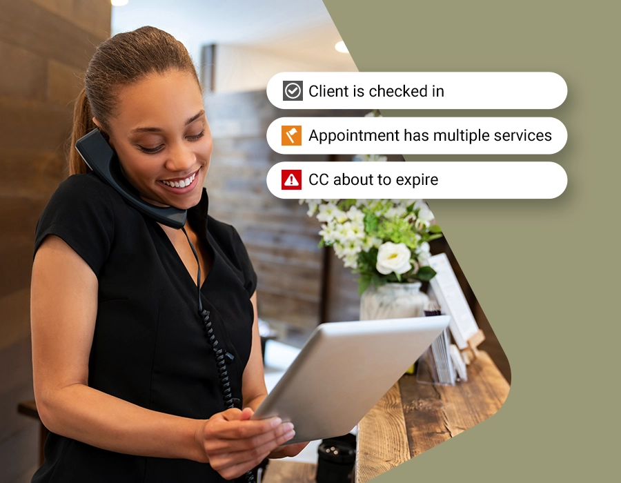 Meevo appointment book indicators