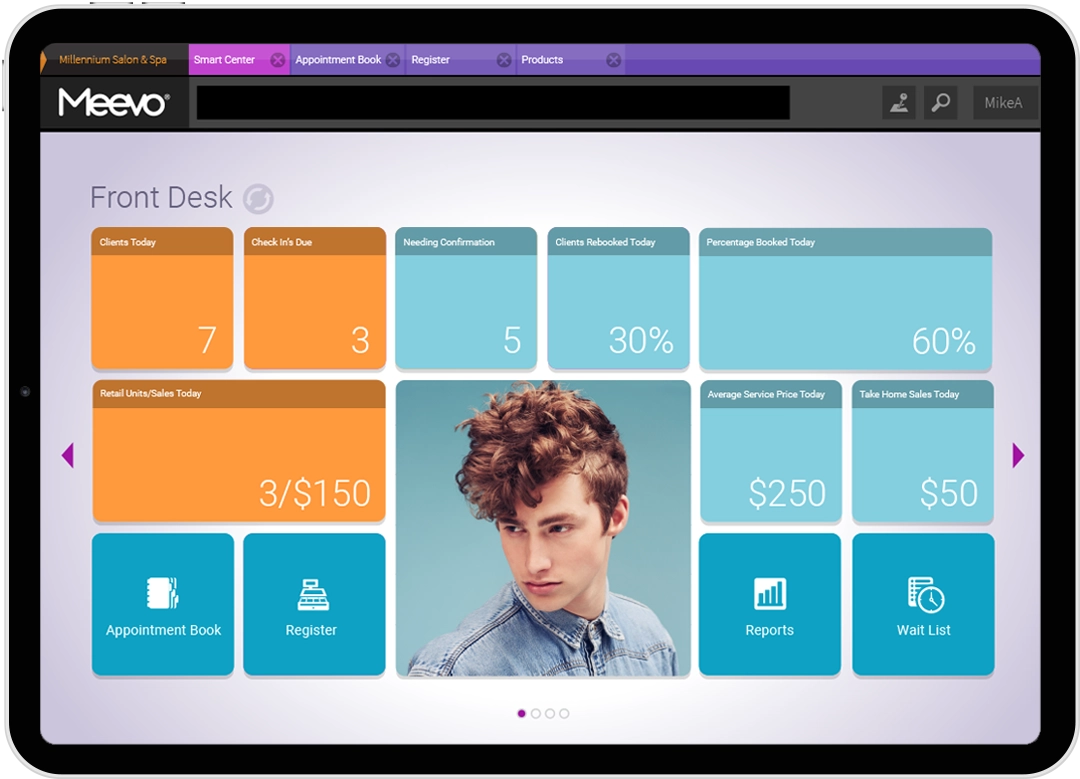 Meevo Front Desk Smart Center on tablet device