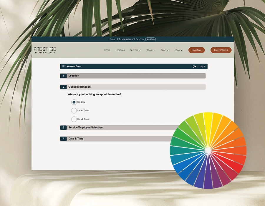 Meevo Online Booking embedded on salon and spa website