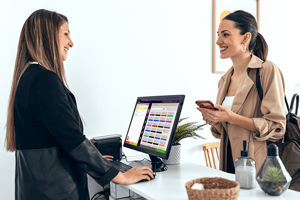 Front desk checkout Meevo register
