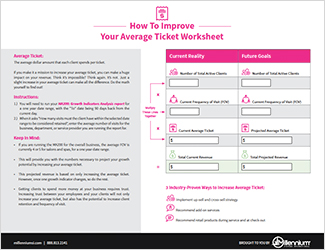 How To Improve Your Average Ticket Worksheet